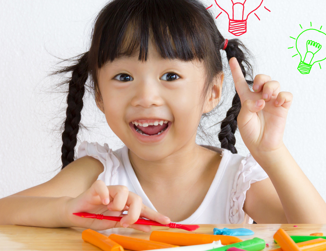 Child with lightbulb idea