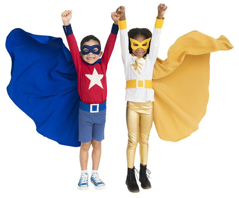 Children in super hero costumes